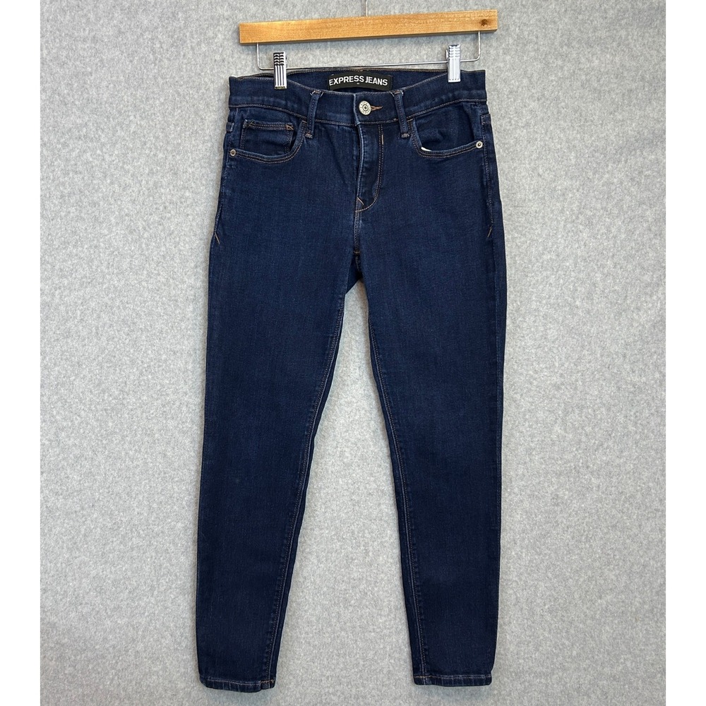 Express Jeans Legging Mid Rise Dark Wash Denim Casual Everyday Size 4S 4 Petite
